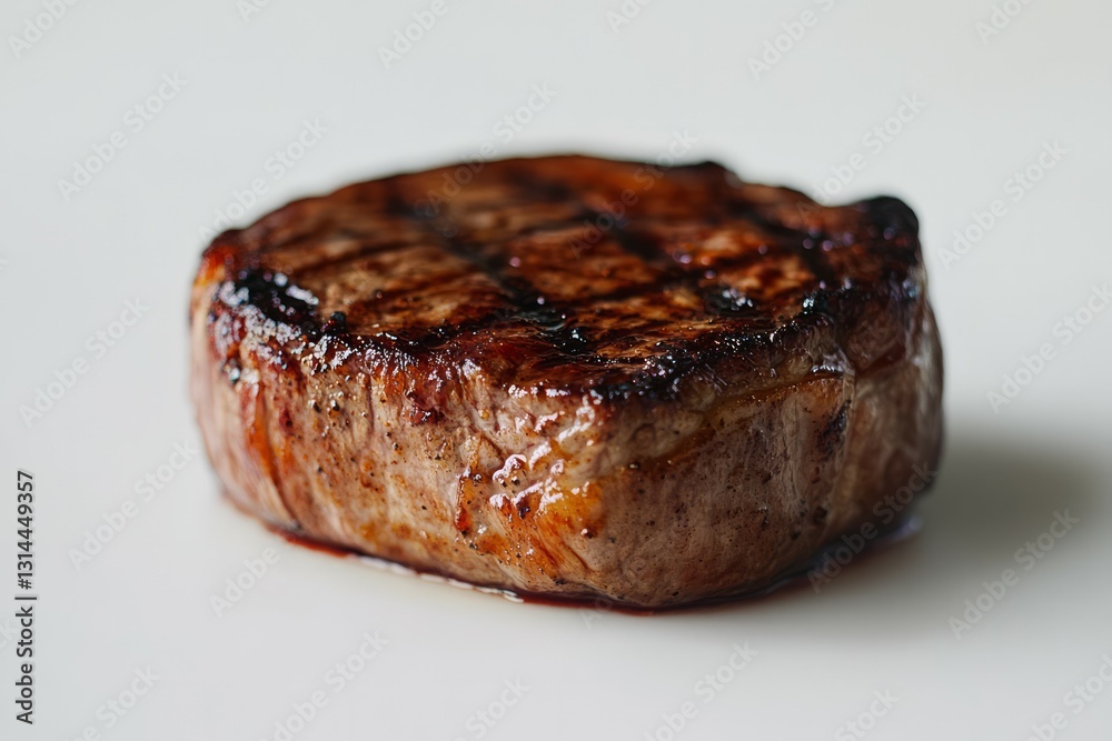 Grilled steak isolated on white background. Neural network AI generated Grilled steak isolated on white background. Neural network AI generated