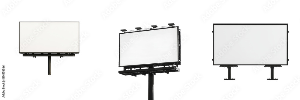 This sign, mounted on double stands, features a blank space for customizable messaging and advertising, showcasing a modern, clean visual style, on a transparent background as a png This sign, mounted on double stands, features a blank space for customizable messaging and advertising, showcasing a modern, clean visual style, on a transparent background as a png