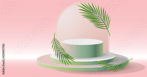 simple and clean skin care podium design with attractive  colors