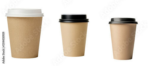 Wallpaper Mural Eco-friendly and stylish, this disposable coffee cup has a brown ribbed texture, isolated on a transparent background in png format Torontodigital.ca