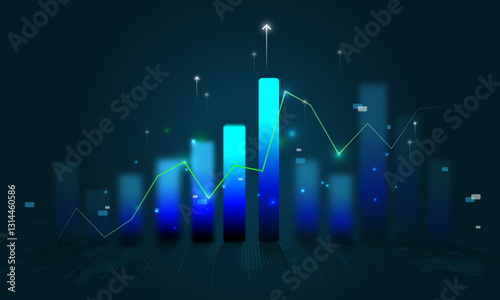 Financial technology and investment graphs Trading stocks in global markets