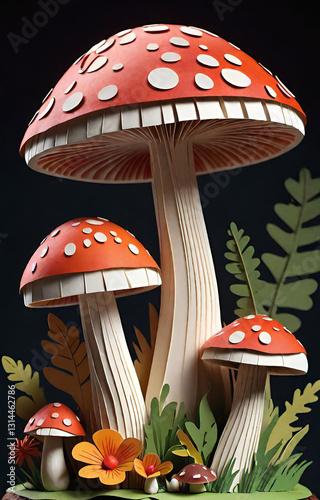 mushrooms on grass