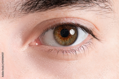 Young man with green eyes. ...