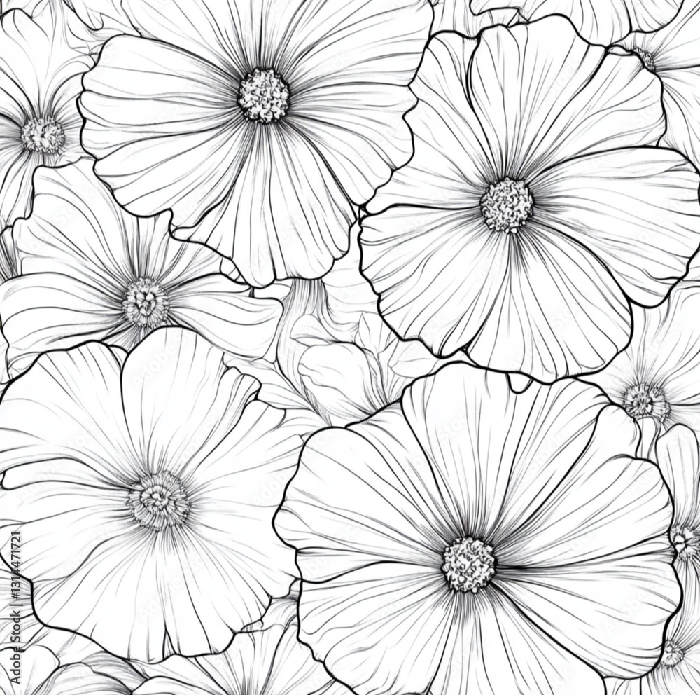 Fototapeta premium flowers patter outline