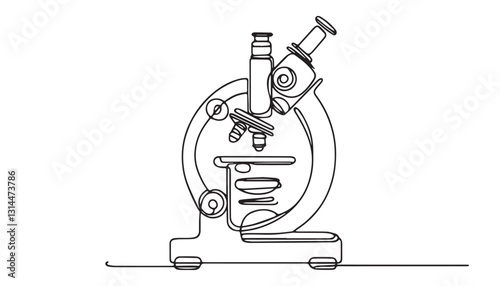 Continuous one single minimal line drawing microscope