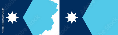 Minnesota flags vector. Standard flag and with torn edges