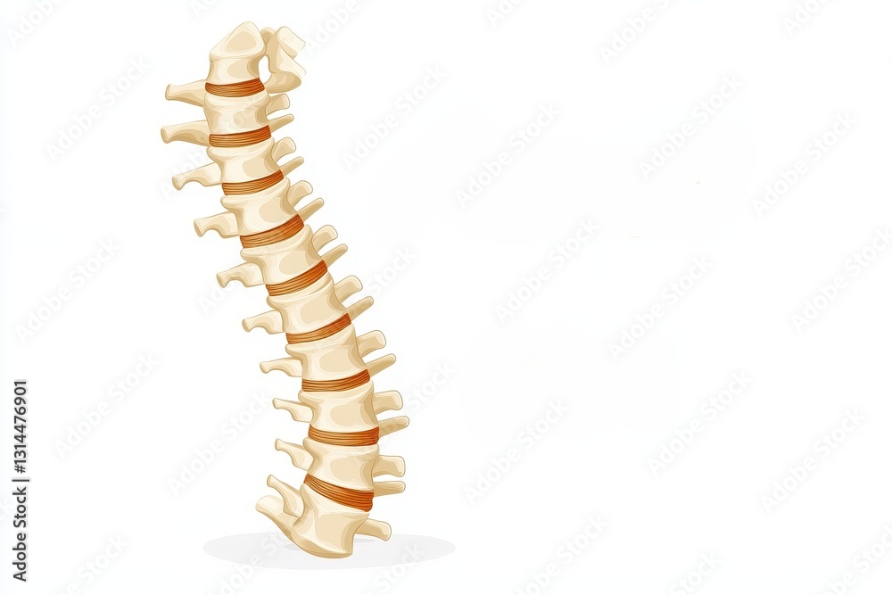 Fototapeta premium Detailed Anatomical Illustration of Human Spine Structure