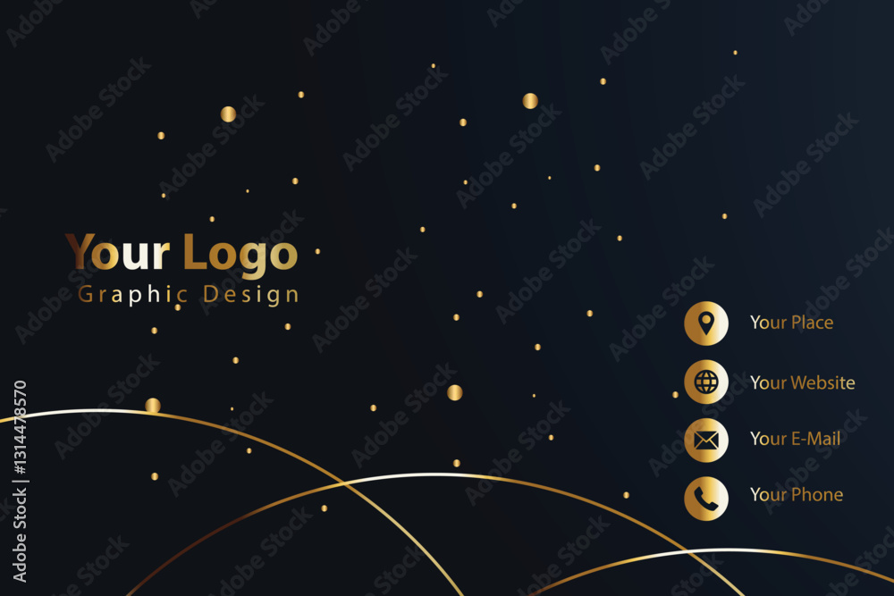 Fototapeta premium Gold elegant business card design template