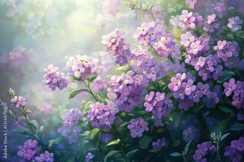 Fototapeta premium Purple Alyssum Blossoms in Full Bloom - Summer and Autumn Flowering Plants