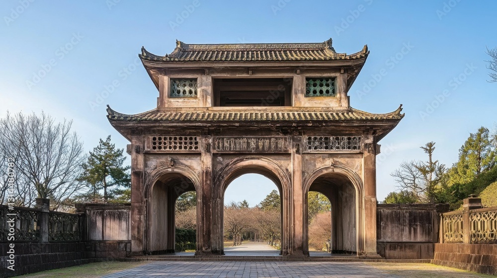 Sendai. Edo Period Architecture: Zuihoden Mausoleum in Feudal City of Sendai, Japan