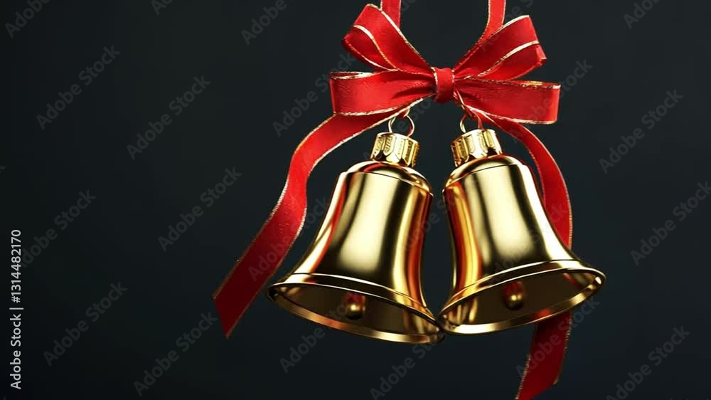 custom made wallpaper toronto digitalRed Ribboned Golden Bell – A Symbol of Christmas Joy