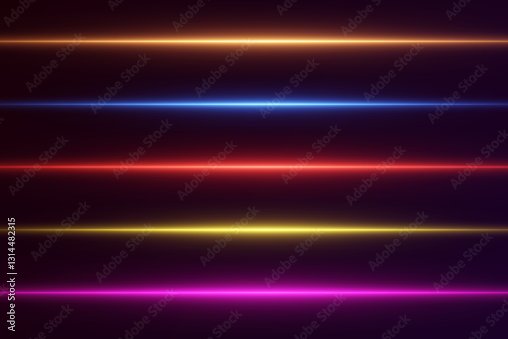 Bright neon lines, light rays, laser effect. Vector illustration Bright neon lines, light rays, laser effect. Vector illustration