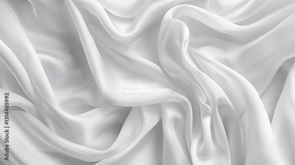 Obraz premium Minimalist White Fabric Texture with Smooth Flowing Folds and Elegant Simplicity