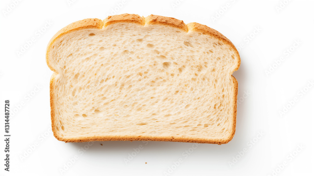 Single Slice White Bread Closeup Studio Shot Single Slice White Bread Closeup Studio Shot