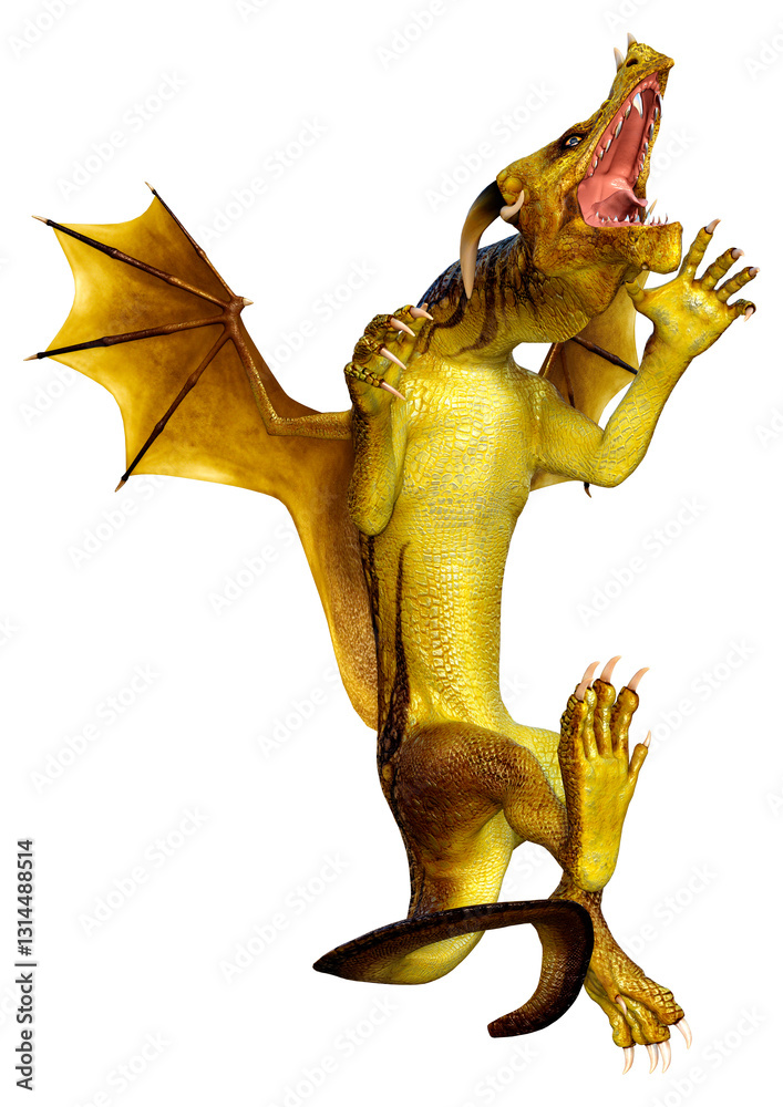 Fototapeta premium 3D Rendering Fairy Tale Dragon on White