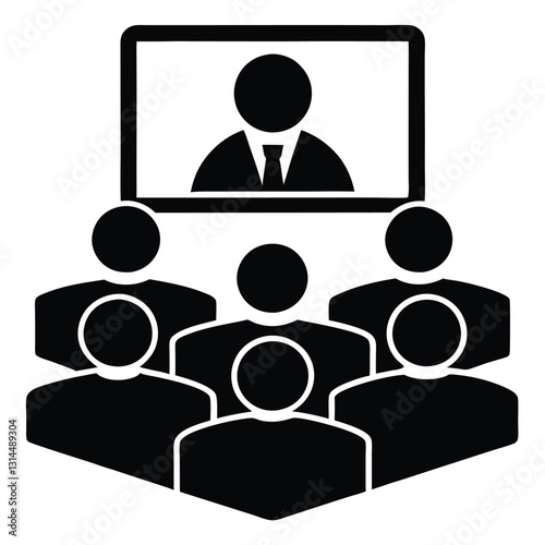 Business people social network icon set with communication and team symbols