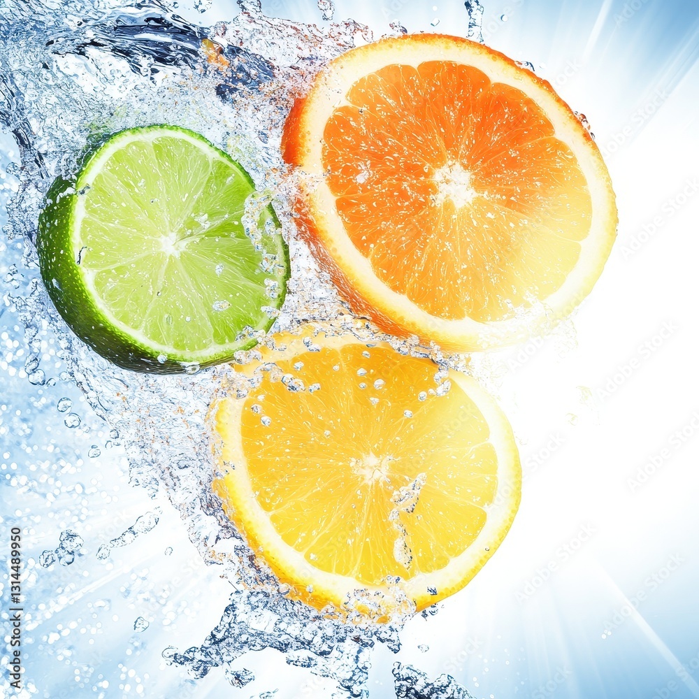 Lime, Orange, Lemon Slices In A Sunny Splash