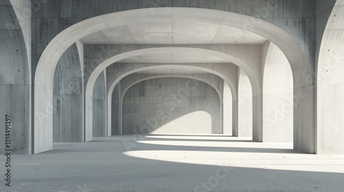 Brutalist bridge structure with massive concrete supports  heavy industrial design  modern urban engineering