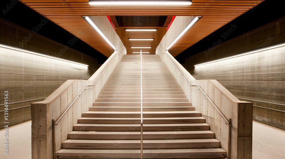 Fototapeta premium Brutalist building with heavy concrete beams, geometric architectural design, industrial modernism