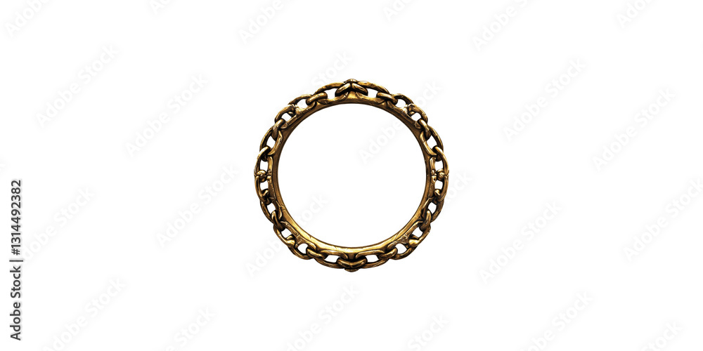 Ornate gold chain frame isolated on transparent background Ornate gold chain frame isolated on transparent background