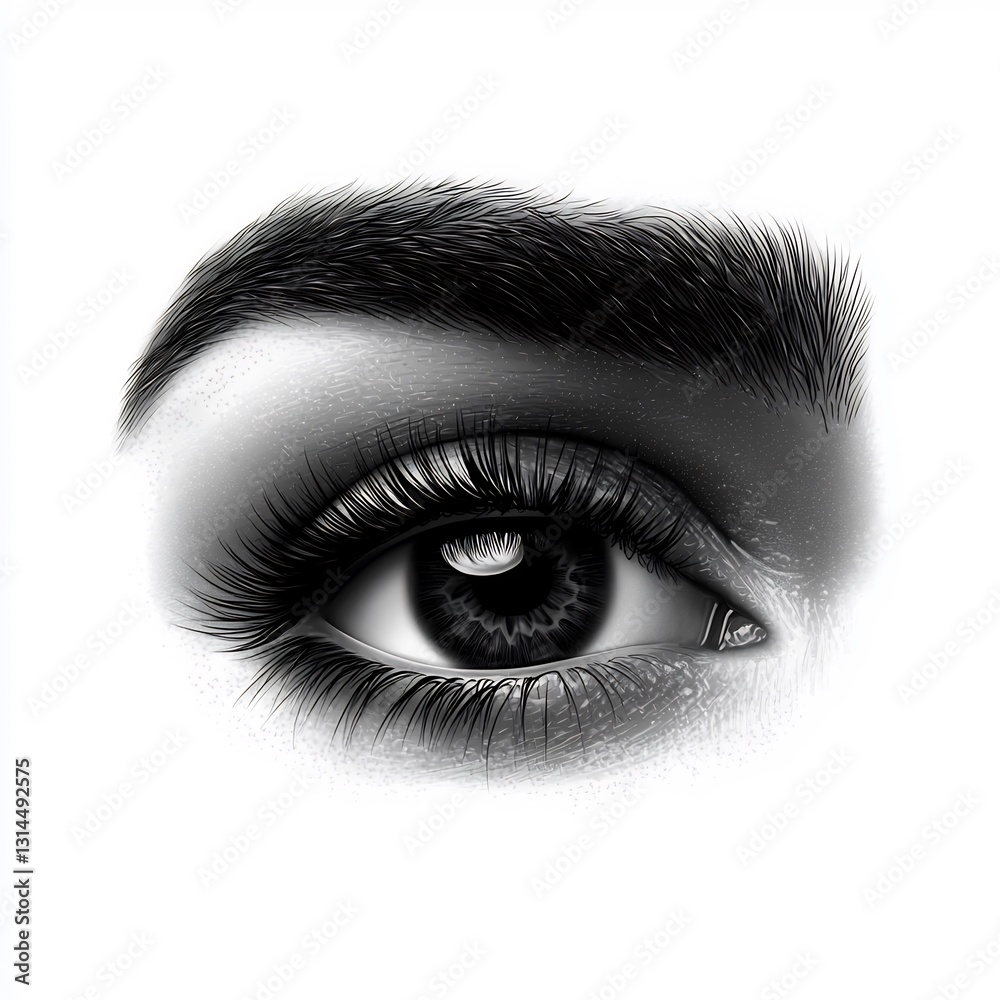 Intriguing grayscale eye illustration Intriguing grayscale eye illustration