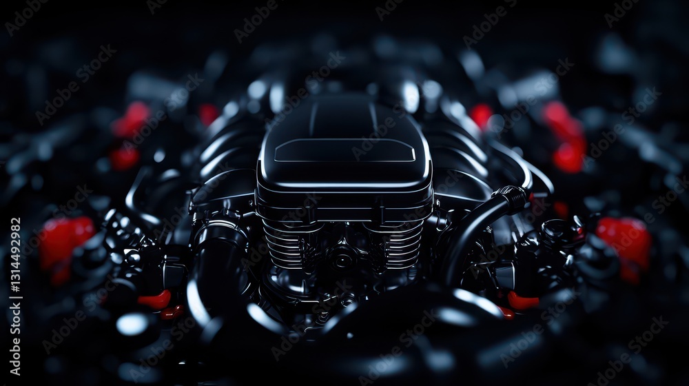 Fototapeta premium High-performance automotive engine with sleek design