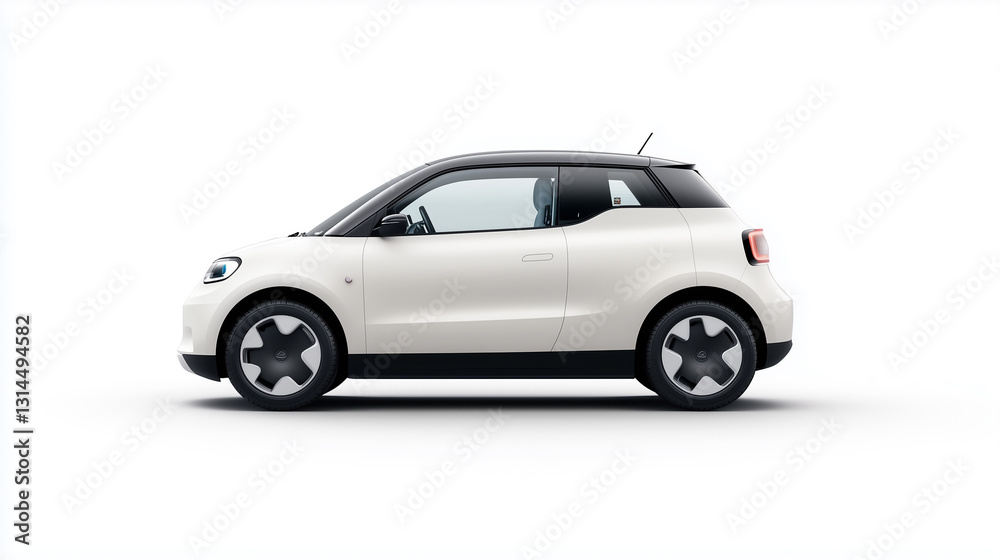 Compact electric car with modern design and sleek lines. Compact electric car with modern design and sleek lines.