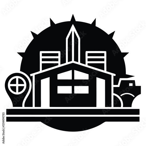 Farmhouse Icon Agriculture, Livestock, Rural, Countryside, Location