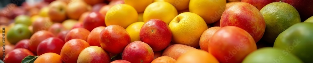 Close-up of assortment of ripe fruits on display at market stall, assortment, fruit Close-up of assortment of ripe fruits on display at market stall, assortment, fruit