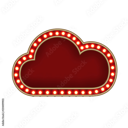 Photography Shiny glowing cloud retro light box vintage casino frame vector