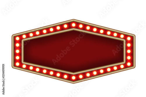 Shiny glowing horizontal retro light box vintage  casino frame vector