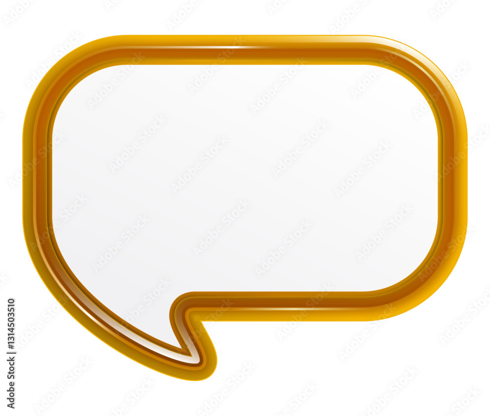 White chat bubble with orange outline White chat bubble with orange outline