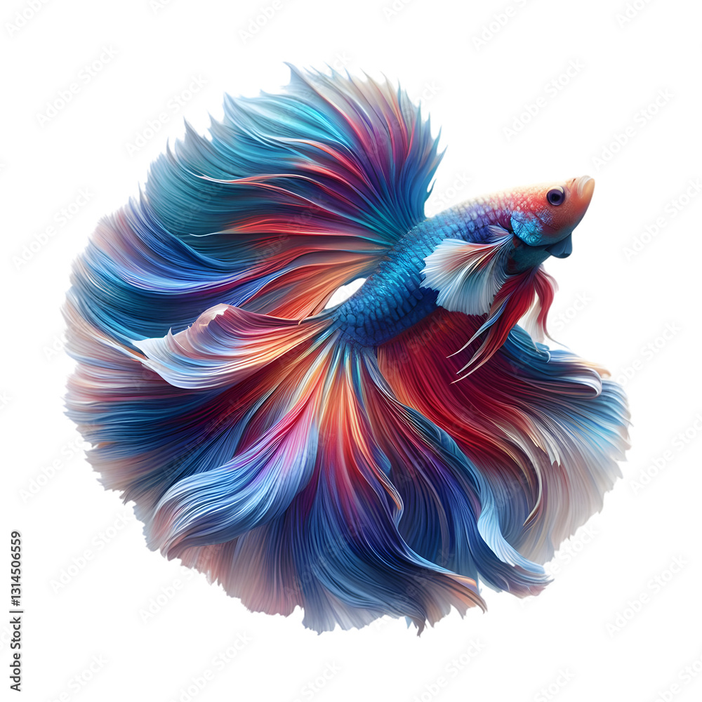 Fototapeta premium Fighting fish on white background