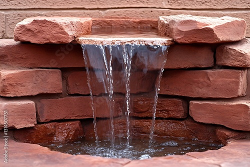 Brick Waterfall Feature Backyard Oasis