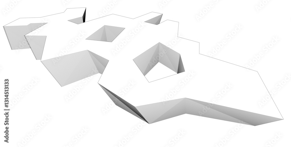 Abstract geometric shape - vector 3d drawing Abstract geometric shape - vector 3d drawing