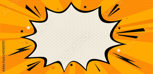 Pop art style background with comic blank text speech bubbles. Vector illustration of abstract creative concept.