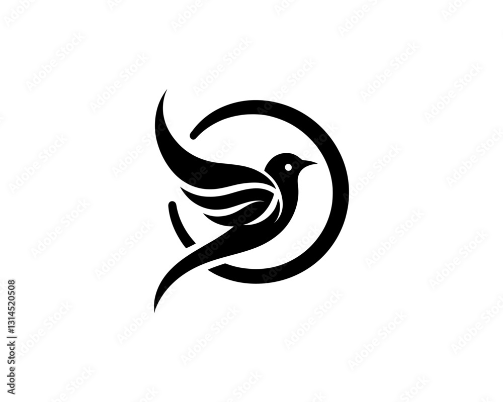 Obraz premium Flying bird logo design icon symbol vector illustration.