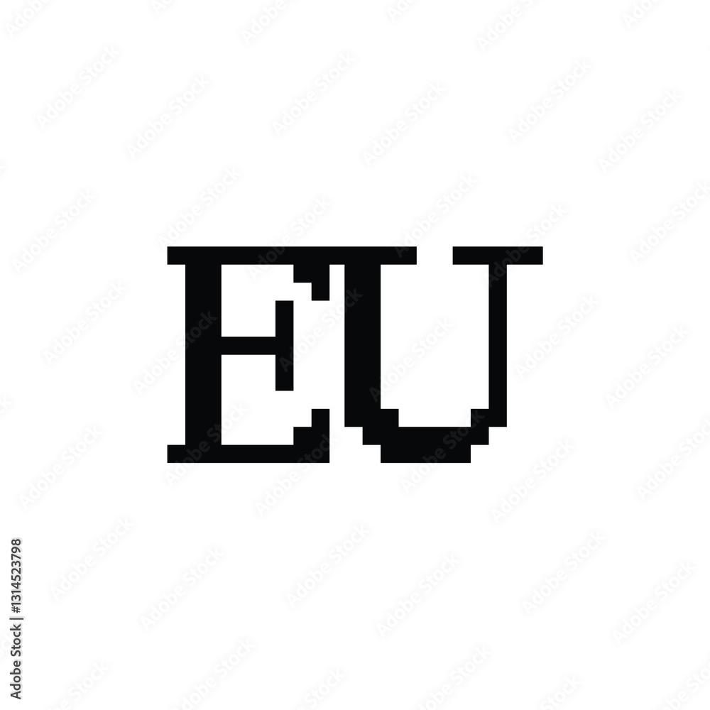 EU monogram logo design letter text name symbol monochrome logotype alphabet character simple logo EU monogram logo design letter text name symbol monochrome logotype alphabet character simple logo
