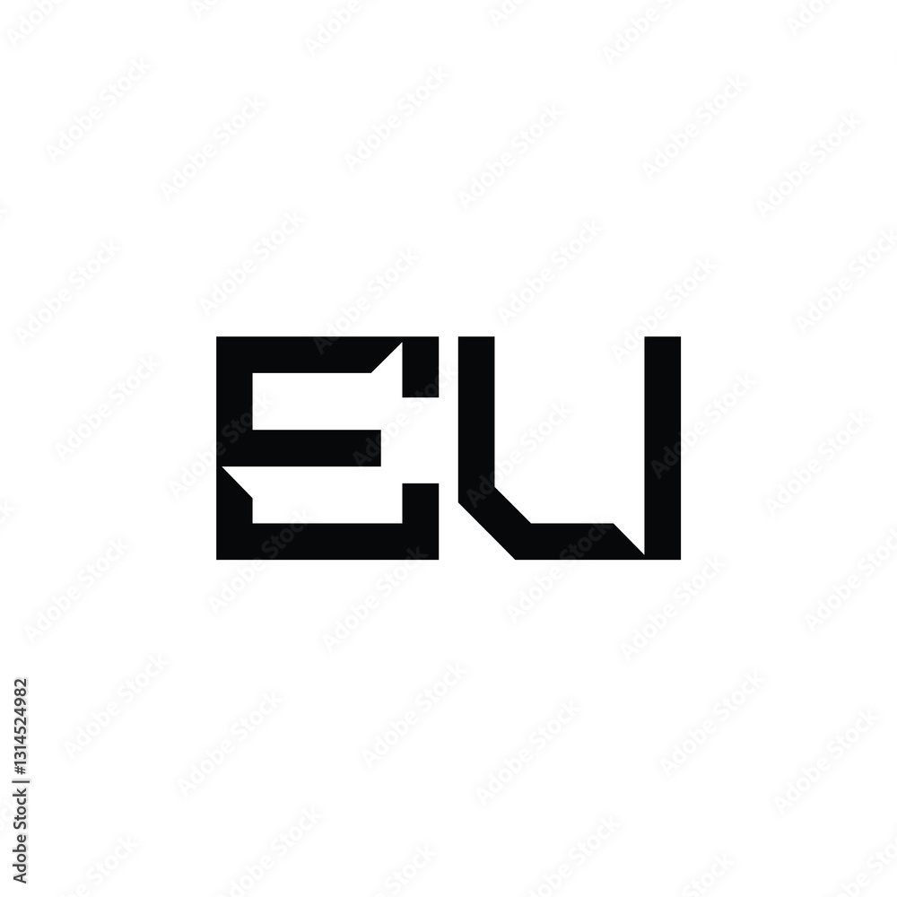 EU monogram logo design letter text name symbol monochrome logotype alphabet character simple logo EU monogram logo design letter text name symbol monochrome logotype alphabet character simple logo
