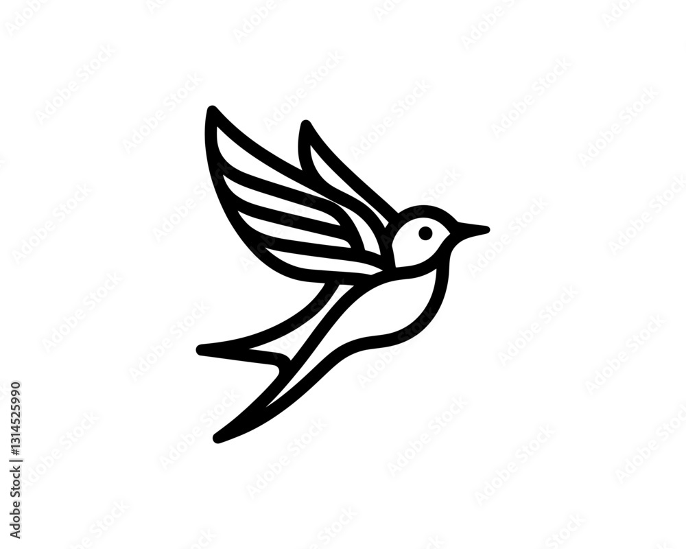 Fototapeta premium Flying bird logo design icon symbol vector illustration.