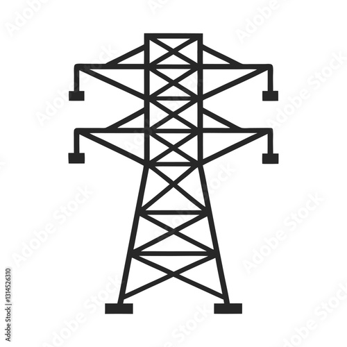 Electricity Transmission Tower Vector Silhouette