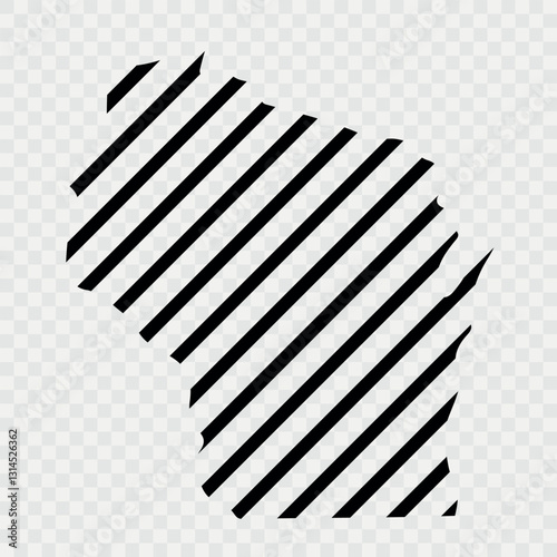 Wisconsin Map Black, State Border, United States, US America, Transparent Isolated, Variations. Wisconsin state isolated on a background, USA map