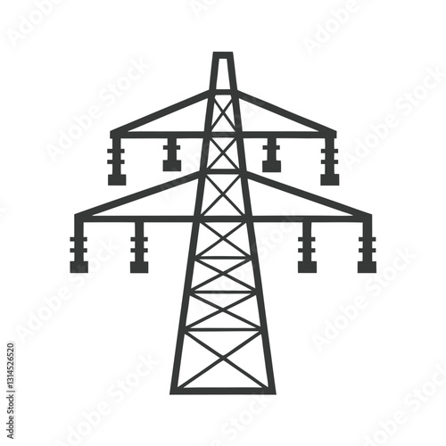 Electricity Transmission Tower Vector Silhouette