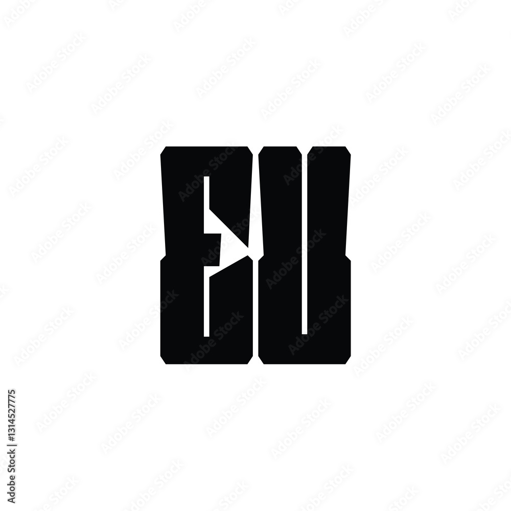 EU monogram logo design letter text name symbol monochrome logotype alphabet character simple logo EU monogram logo design letter text name symbol monochrome logotype alphabet character simple logo