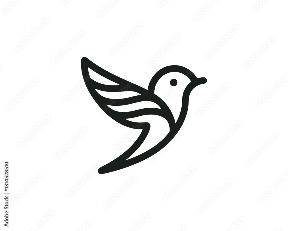 Fototapeta premium Flying bird logo design icon symbol vector illustration.