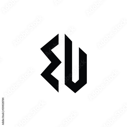 Free Download EU monogram logo design letter text name symbol monochrome logotype alphabet character simple logo - GFXLoad