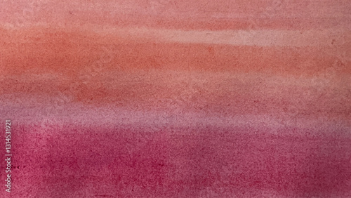 水彩で描いたローズピンク色の背景、ピンクとオレンジ色のグラデーション背景イラスト、手描き水彩の背景、グラデーションの背景イラスト、手描き水彩の背景画、コピースペースのある風景画
