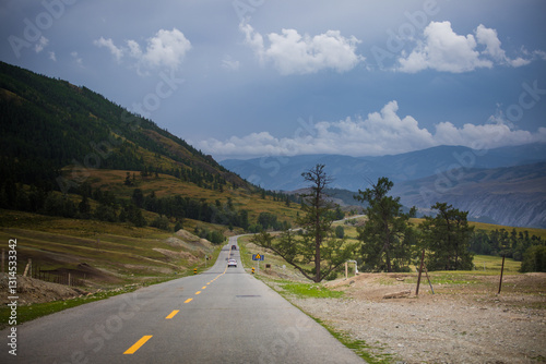 Landscape of Baihaba in summer in Altay region of Xinjiang, China photo