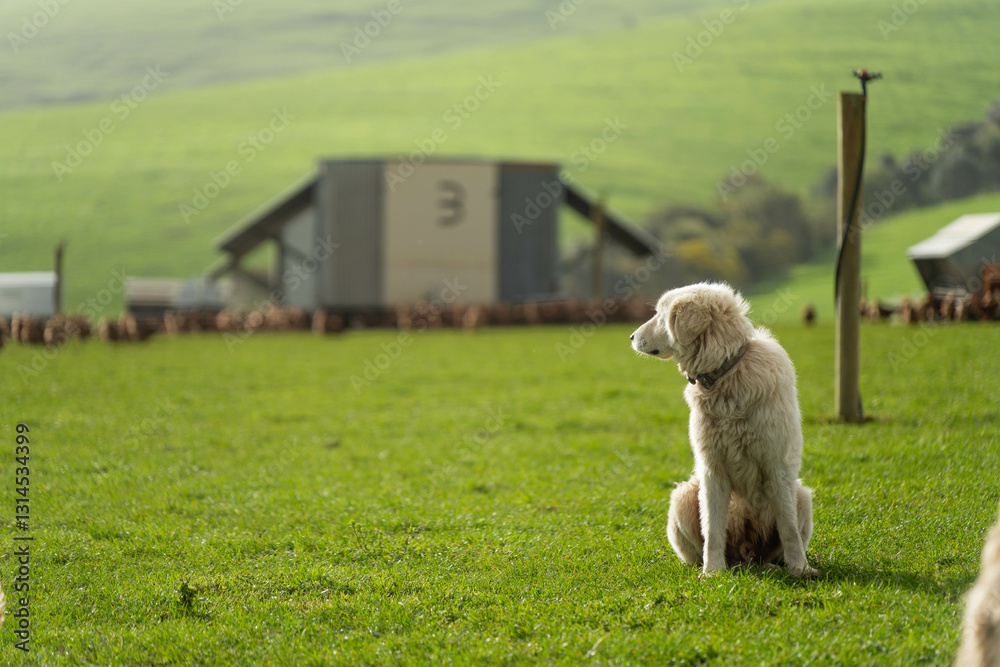 free range chicken farm with chook tractors and guardian dogs