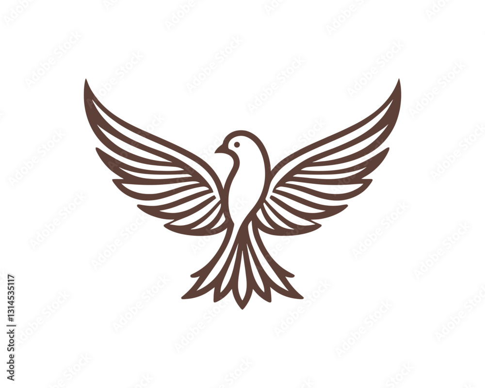 Flying bird logo design icon symbol vector illustration. Flying bird logo design icon symbol vector illustration.